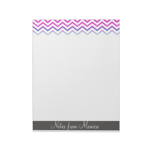 Chevron Pattern roze Gepersonaliseerd Memo Monogra Notitieblok (Linkerzijde)