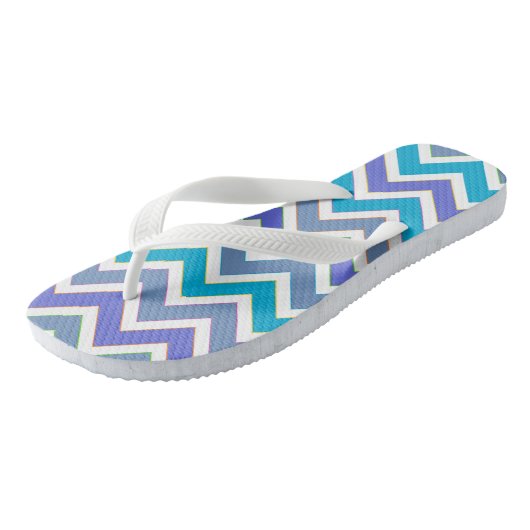 Chevron Pattern Shades of Blue Teenslippers (Schuin)