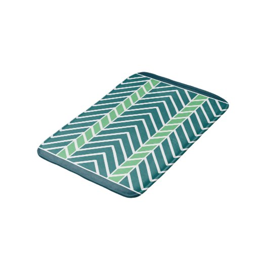 Chevron Pattern Teal Badmat (Gekanteld)