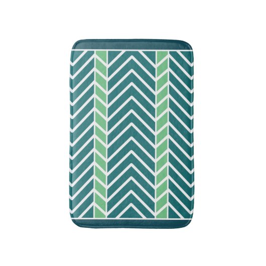 Chevron Pattern Teal Badmat (Voorkant Verticaal)