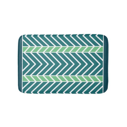 Chevron Pattern Teal Badmat (Voorkant)