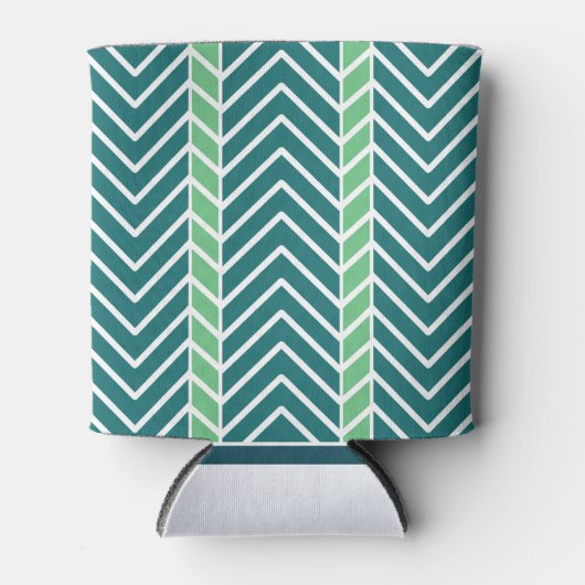 Chevron Pattern Teal Blikjeskoeler (Voorkant)