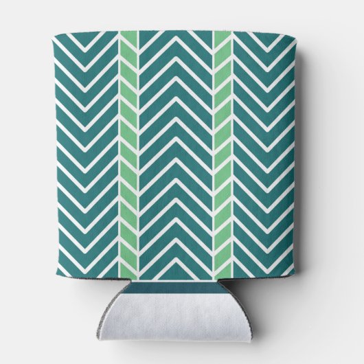 Chevron Pattern Teal Blikjeskoeler (Achterkant)