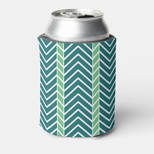 Chevron Pattern Teal Blikjeskoeler (Blikje Achterkant)