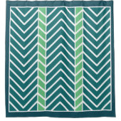 Chevron Pattern Teal Douchegordijn (Voorkant)