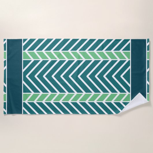 Chevron Pattern Teal Strandlaken (Voorkant)