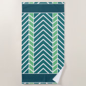 Chevron Pattern Teal Strandlaken (Voorkant)