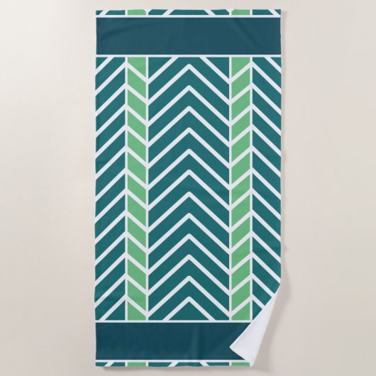 Chevron Pattern Teal Strandlaken (Voorkant)