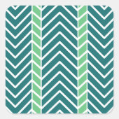 Chevron Pattern Teal Vierkante Sticker (Voorkant)