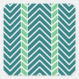 Chevron Pattern Teal Vierkante Sticker