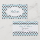 Chevron Pattern Visitekaartje (blauw/grijs) (Voorkant / Achterkant)