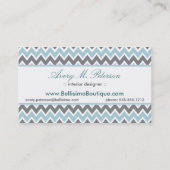 Chevron Pattern Visitekaartje (blauw/grijs) (Achterkant)