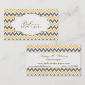 Chevron Pattern Visitekaartje (citroen/grijs) (Voorkant / Achterkant)