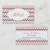 Chevron Pattern Visitekaartje (roze/grijs) (Voorkant / Achterkant)
