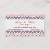 Chevron Pattern Visitekaartje (roze/grijs) (Achterkant)