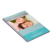 Chevron Pattern Wedding Planner-laptop (aqua) Notitieboek (Rechterzijde)