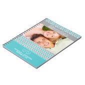 Chevron Pattern Wedding Planner-laptop (aqua) Notitieboek (Linkerzijde)