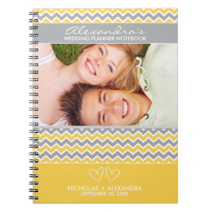 Chevron Pattern Wedding Planner-laptop (geel) Notitieboek