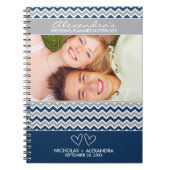 Chevron Pattern Wedding Planner-laptop (marine) Notitieboek (Voorkant)