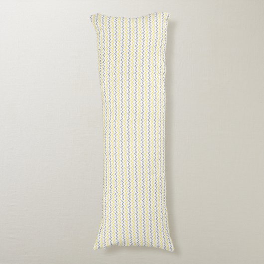 Chevron Pattern Yellow & Grey Body Pillow Lichaamskussen (Voorkant Verticaal)