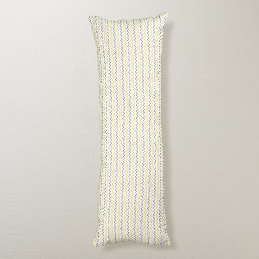Chevron Pattern Yellow & Grey Body Pillow Lichaamskussen (Achterkant (Verticaal))