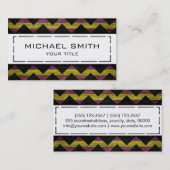 Chevron Pattern Zigzag op houtextuur #3 Visitekaartje (Voorkant / Achterkant)