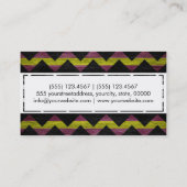 Chevron Pattern Zigzag op houtextuur #3 Visitekaartje (Achterkant)