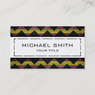 Chevron Pattern Zigzag op houtextuur #3 Visitekaartje