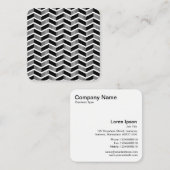 Chevron Pattern - Zwart-wit Vierkante Visitekaartje (Voorkant / Achterkant)