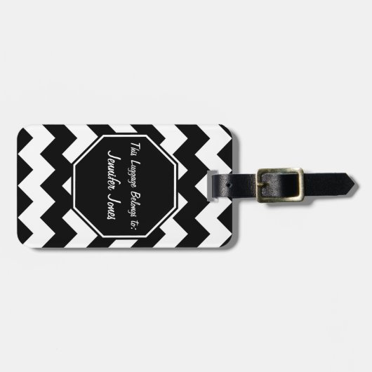 Chevron Patterned Bagagelabel (Voorkant horizontaal)