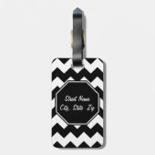 Chevron Patterned Bagagelabel (Achterkant verticaal)
