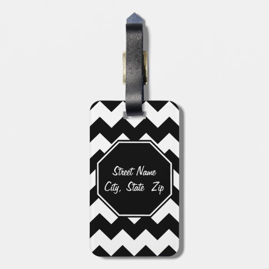 Chevron Patterned Bagagelabel (Achterkant verticaal)