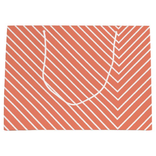 Chevron peach groot cadeauzakje (Voorkant)