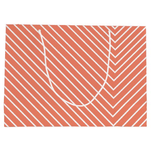 Chevron peach groot cadeauzakje (Achterkant)