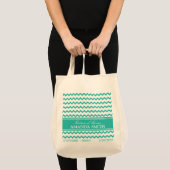 Chevron Personalized Wedding Party Tas (aqua) (Voorkant (product))