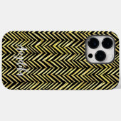 Chevron Persoonlijke naam in zwart en goud Case-Mate iPhone Case (Achterkant (horizontaal))