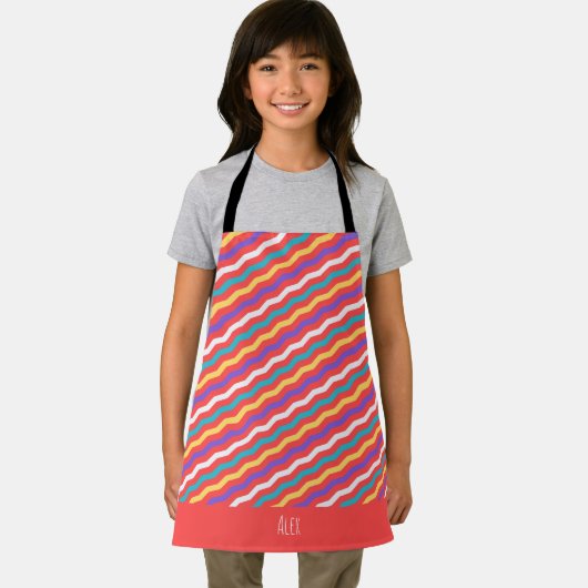 Chevron perzik geel minimal patroon schort (Insitu)