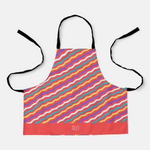 Chevron perzik geel minimal patroon schort