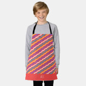 Chevron perzik geel minimal patroon schort (Gedragen)