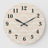 Chevron perzik textuur decor grote klok (Voorkant)