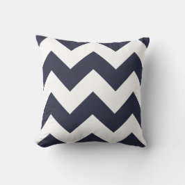 Chevron Pillow met Navy Blue Zigzag Kussen