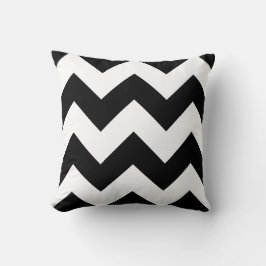 Chevron Pillow met zwarte en witte zigzag Kussen