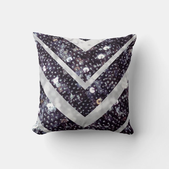 Chevron Pillow Sequin Design Kussen (Voorkant)