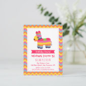 Chevron Pinata Mexican Fiesta Kids Birthday Party Kaart (Staand voorkant)