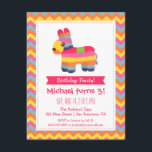 Chevron Pinata Mexican Fiesta Kids Birthday Party Kaart<br><div class="desc">Het is een verjaardag Fiesta! Deze uitnodiging is perfect met zijn heldere keuze uit kleuren! Het heeft een ezelpinata in meerdere kleuren. De achtergrond is een kleurrijk en vrolijk chevron-patroon dat kinder opgewonden zal raken. Pas je object eenvoudig aan met je partijgegevens.</div>