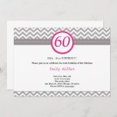 Chevron Pink Birthday Uitnodiging (Voorkant / Achterkant)