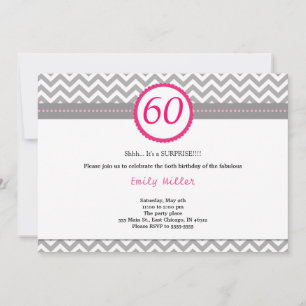 Chevron Pink Birthday Uitnodiging