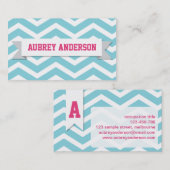 Chevron Pink Blue Custom Flag Visitekaartje (Voorkant / Achterkant)