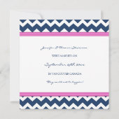 Chevron Pink Blue Elopement-aanmaningskaarten Aankondiging (Achterkant)