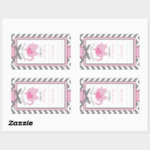 Chevron Pink Elephant Book Bord Label (Vel)